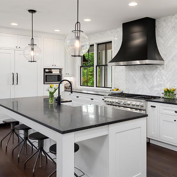 Kitchen with Matte Black Hardware